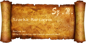 Szarka Marianna névjegykártya