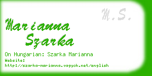 marianna szarka business card